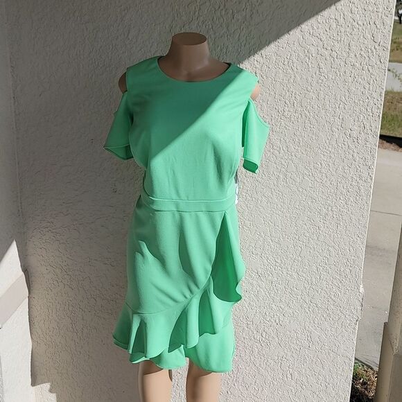 BRAND NEW LONDON TIMES  COLD SHOULDER FLOUNCE  GUEST DATE NIGHT OCCASION DRESS - Picture 9 of 12